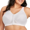 Glamorise Magic Lift Posture Back Support Unlined Wireless Full Coverage Bra 1265 In White