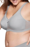 Glamorise Women's Full Figure Plus Size Magiclift Active Support Bra Wirefree #1005 In Gray