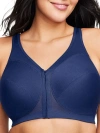 Glamorise Magiclift Front-close Posture Back Wire-free Bra In Blue