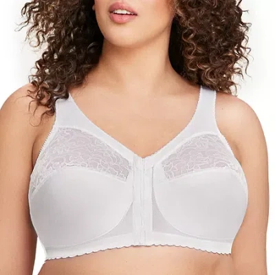 Glamorise Magiclift Front-closure Support Wirefree Bra-1200 In White