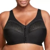 Glamorise Magiclift Natural Shape Front-closure Wirefree Bra-1210 In Black