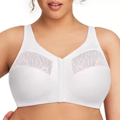 Glamorise Magiclift Natural Shape Front-closure Wirefree Bra-1210 In White