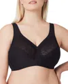 Glamorise Magiclift Natural Shape Wire-free Support Bra In Black