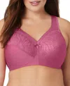 Glamorise Magiclift Natural Shape Wire-free Support Bra In Red Violet
