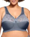 Glamorise Plus Size Full Figure Magiclift Original Support Wire Free Bra 1000 In Gray