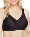 Glamorise Plus Size Full Figure Magiclift Seamless Everyday Wirefree Bra #1007 In Black