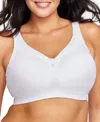 Glamorise Plus Size Full Figure Magiclift Seamless Everyday Wirefree Bra #1007 In White