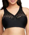 Glamorise Women's Full Figure Plus Size Magiclift Cotton Wirefree Support Bra 1001 In Black