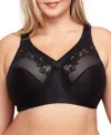 Glamorise Women's Full Figure Plus Size Magiclift Wirefree Minimizer Support Bra 1003 In Black