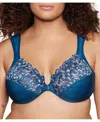 Glamorise Women's Full Figure Plus Size Wonderwire Front Close Bra 1245 In Dark Denim