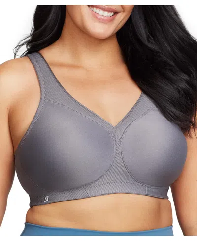 Glamorise Women's Plus Size Magic Lift Seamless Sport Bra 1006 In Charcoal Gray