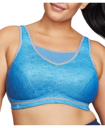 Glamorise Women's Plus Size Sport Elite Performance Camisole Bra 1067 In Light Denim