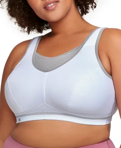 Glamorise Women's Plus Size Sport Elite Performance Camisole Bra 1067 In White,gray