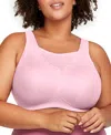 Glamorise Women's Plus Size Sport No-bounce Camisole Bra 1066 In Parfait Pink