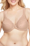 Glamorise Wonderwire Underwire Front Closure Bra In Brown
