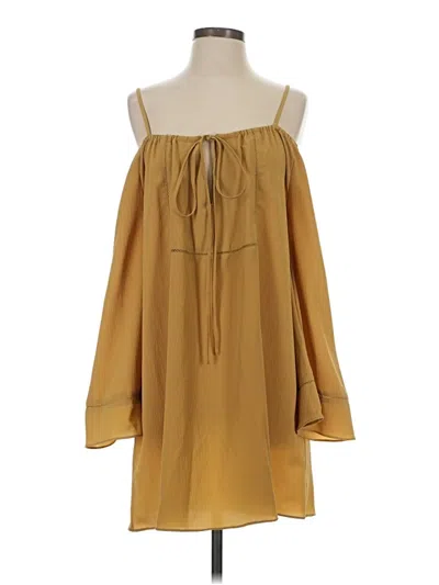 Pre-owned Glamorous 3/4 Sleeve Top Gold Off The Shoulder Neckline Tops