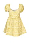 Glamorous Abito Corto Con Fiori Ocra In Oro