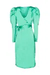 Glamorous Abito Kimono In Satin Verde In Verde