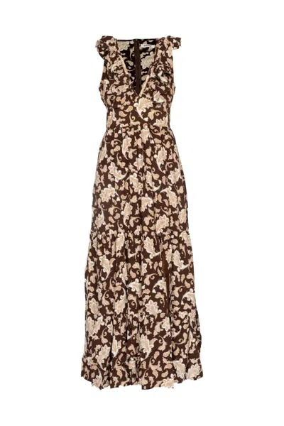 Glamorous Abito Lungo Fantasia Paisley Marrone