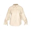 Glamorous Camicia Crema Con Frange In Beige
