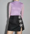 Glamorous Corrine Flower Trim Mini Skirt In Black In Black