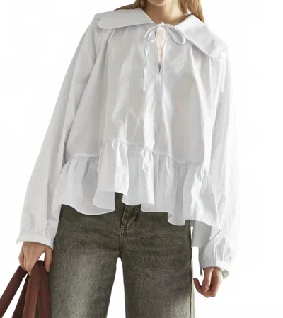 Glamorous Darla Scalloped Blouse In White