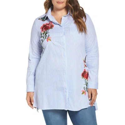Glamorous Embroidered Stripe Shirt
