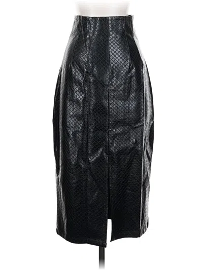 Pre-owned Glamorous Faux Leather Skirt In Black