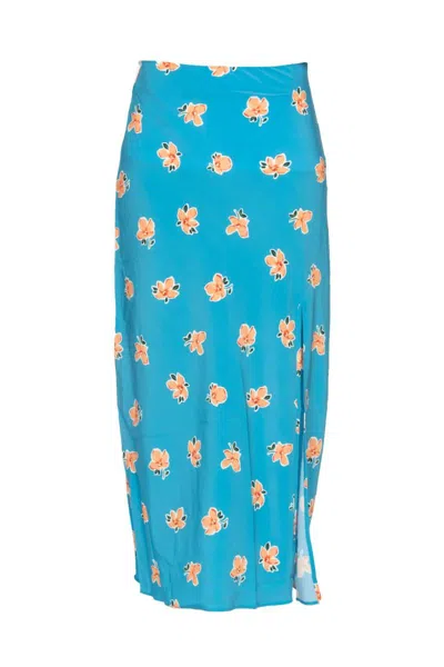 Glamorous Gonna Midi Celeste A Fiori In Brand_, Categoria_abbigliamento, Coachella, Collezione_coachella, Collezione_gonne_minigonn