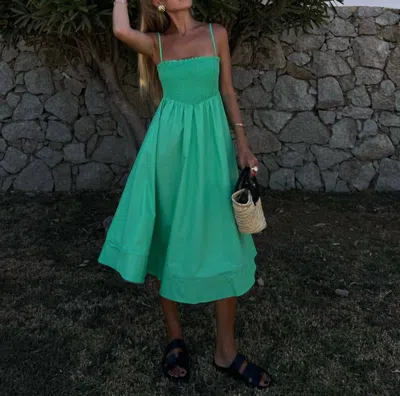 Glamorous Gracie Smocked Midi In Green