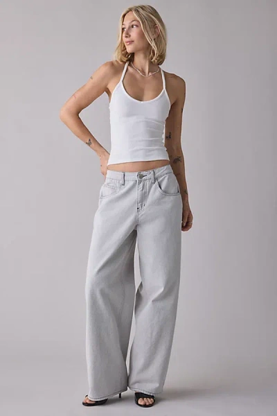 Glamorous Grey Wash Mid-rise Baggy Jean In Grey, Women's At Urban Outfitters In Gray