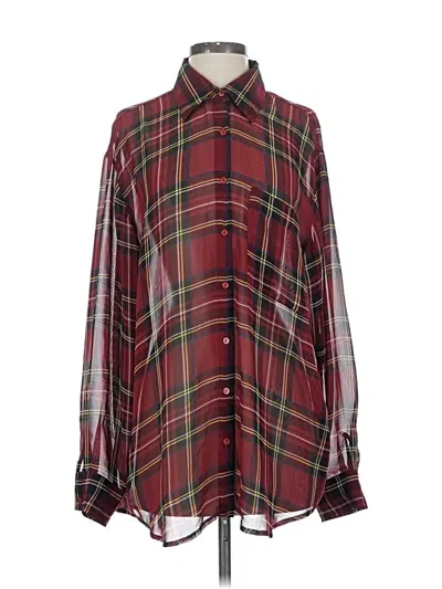 Pre-owned Glamorous Long Sleeve Blouse In Burgundy