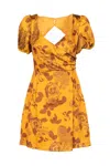Glamorous Mini Abito Floral Ocra In Arancione