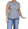 Glamorous Pinstripe Waistcoat In Grey In Gray