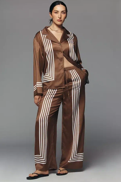 Glamorous Plus Satin Trousers Pants In Multi