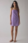 Glamorous Polka Dot + Cherry Print Cotton Shift Mini Dress In Lilac, Women's At Urban Outfitters