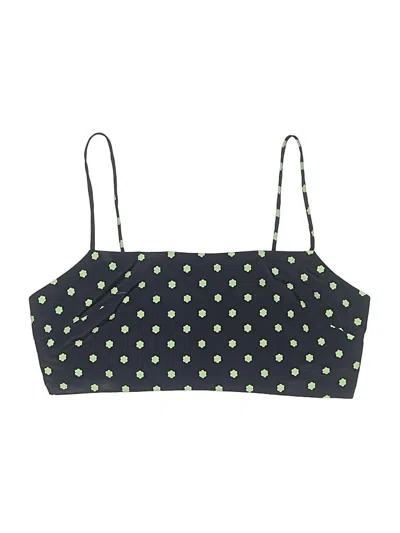 Pre-owned Glamorous Swimsuit Top Green Polka Dots Pattern Swimwear