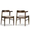 Glamour Home 28.35" Atlas Rubberwood, Fabric Dining Chair, Set Of 2 In Multi