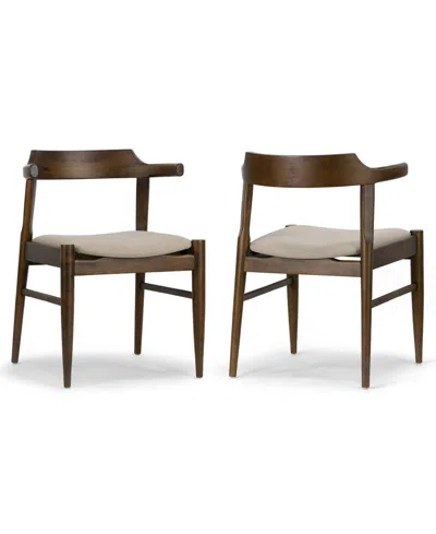 GLAMOUR HOME 28.35" ATLAS RUBBERWOOD, FABRIC DINING CHAIR, SET OF 2