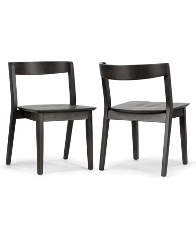 Glamour Home 29.53" Astor Rubberwood Dining Chair, Set Of 2 In Black