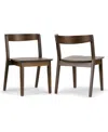 GLAMOUR HOME 29.53" ASTOR RUBBERWOOD DINING CHAIR, SET OF 2