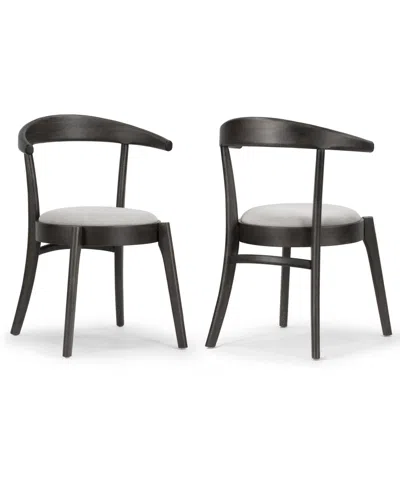 Glamour Home 29.92" Audra Rubberwood, Fabric Dining Chair, Set Of 2 In Black
