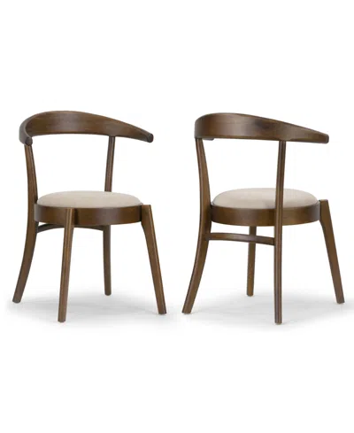 Glamour Home 29.92" Audra Rubberwood, Fabric Dining Chair, Set Of 2 In Multi