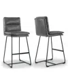 GLAMOUR HOME 30" AULANI IRON, POLYESTER BARSTOOL, SET OF 2