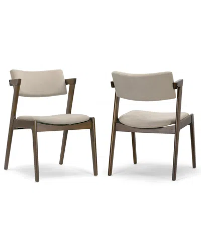 Glamour Home 31.3" Auden Rubberwood, Fabric Dining Chair, Set Of 2 In Multi