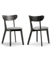 Glamour Home 31.5" Aspen Rubberwood, Fabric Dining Chair, Set Of 2 In Grey