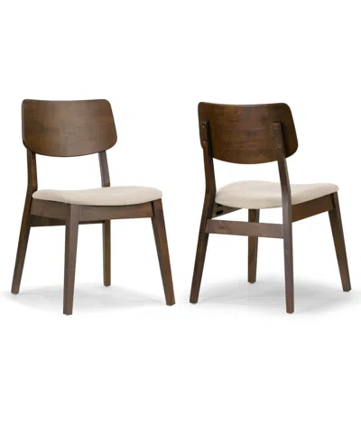 Glamour Home 32.28" Astin Rubberwood, Fabric Dining Chair, Set Of 2 In Multi