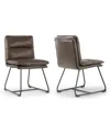 GLAMOUR HOME 33" AULANI IRON, POLYESTER DINING CHAIR, SET OF 2