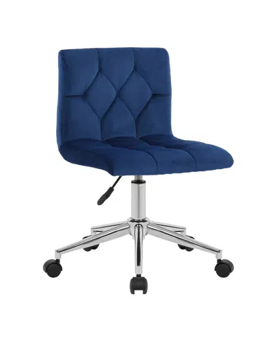 Glamour Home 34.25" Amali Fabric, Metal Task Chair In Blue