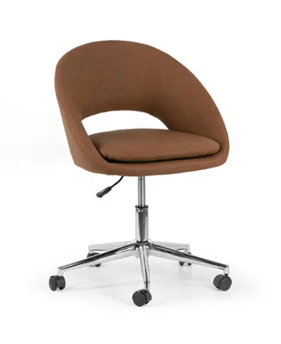 Glamour Home 34.75" Aura Polyester, Metal Task Chair In Brown